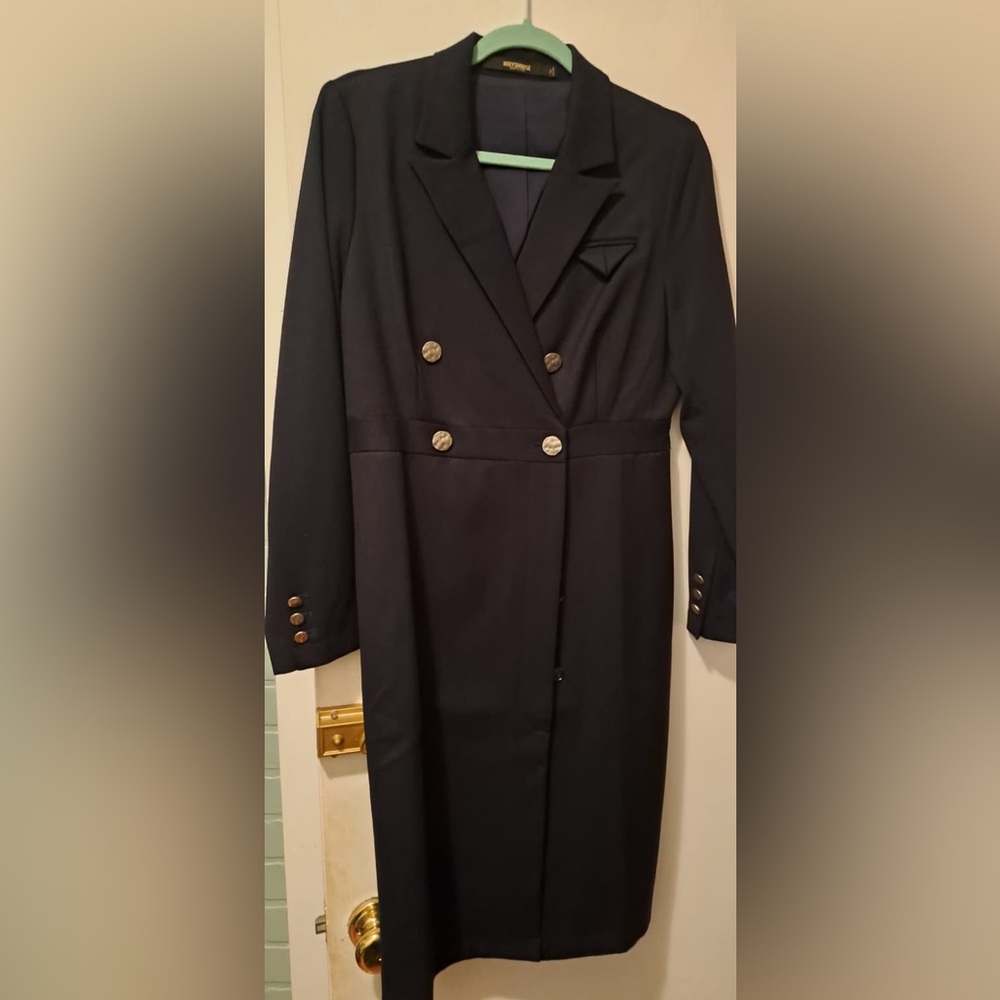 Roeyshouse Double Breasted Navy Blazer Jacket XL Slim Fit NWT